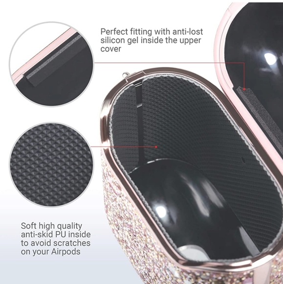 Pink Glitter Shockproof Protective AirPod Case - Picture 4 of 6